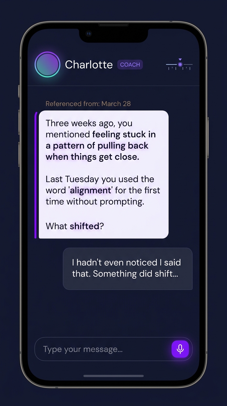 The coach references what you told it before