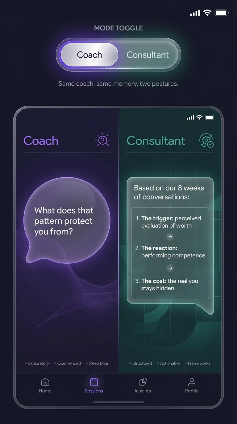 Switching between Coach mode and Consultant mode