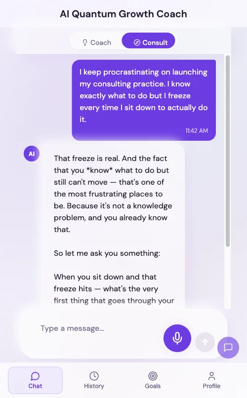 The live app in Consultant mode